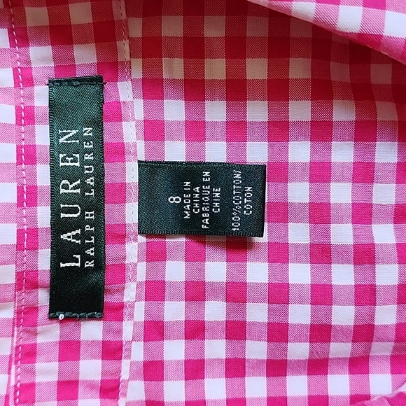 Lauren Ralph Lauren Pink Checkered Long Sleeve Dress - Picture 2 of 16